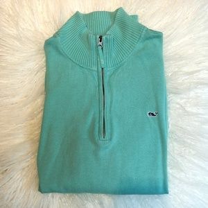 Vineyard Vines Aqua 1/4 Zip Sweater Size Medium